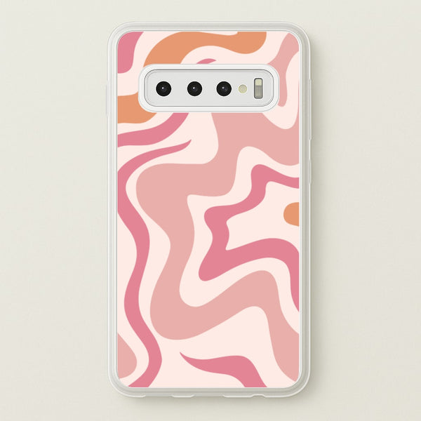 Pink Waves - Abstract Phone Case for Galaxy S10 Plus