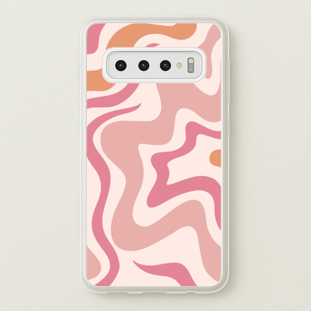 Pink Waves - Abstract Phone Case for Galaxy S10 Plus