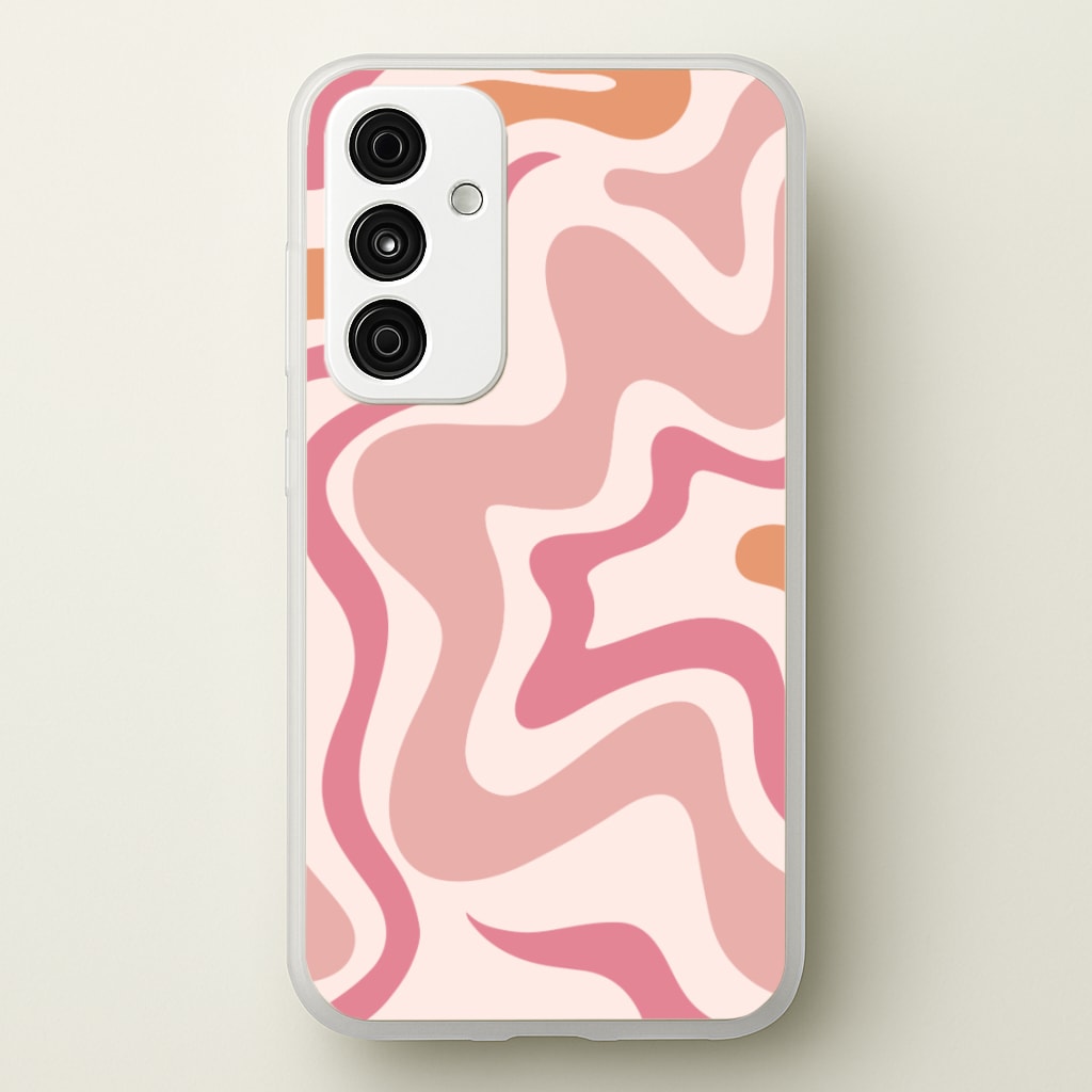 Pink Waves - Abstract Phone Case for Galaxy A55