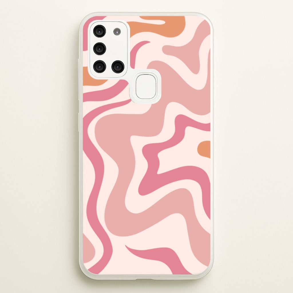 Pink Waves - Abstract Phone Case for Galaxy A21s