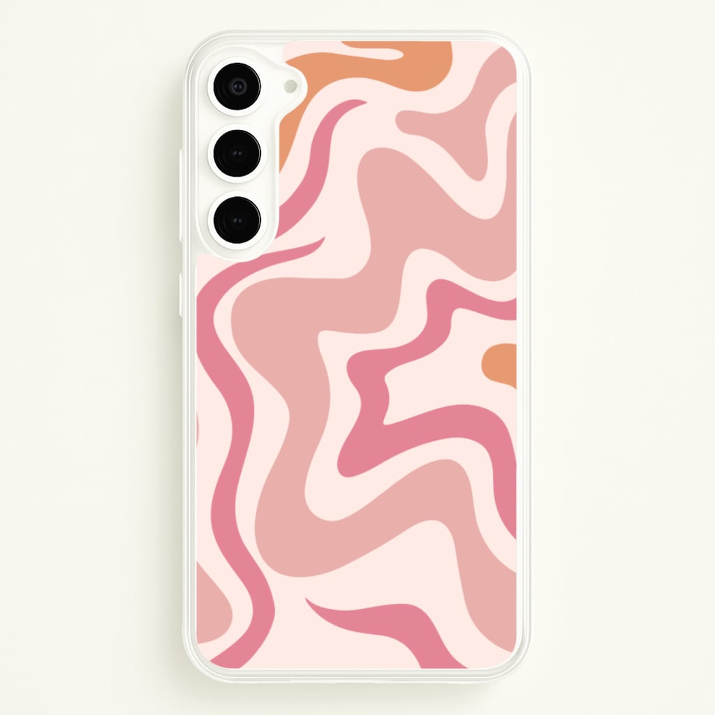 Pink Waves - Abstract Phone Case for Galaxy S23