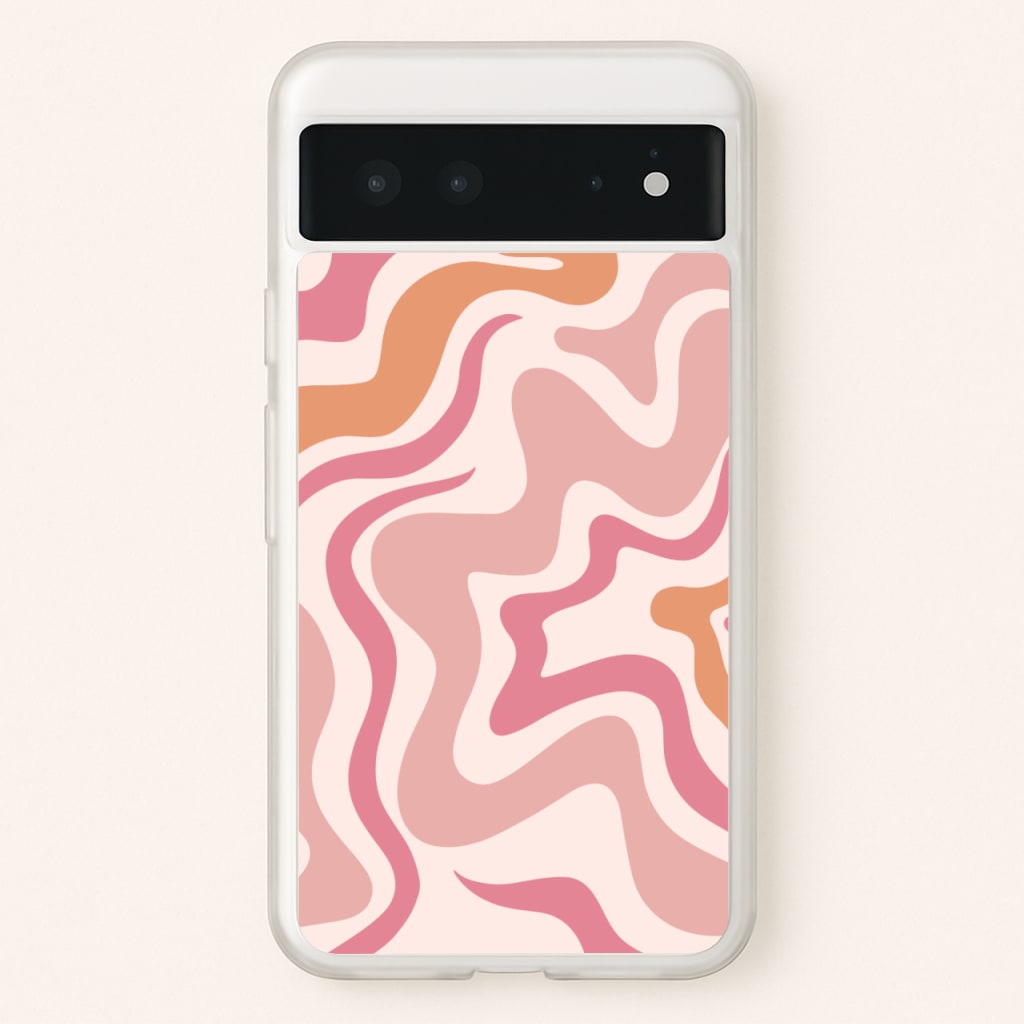 Pink Waves - Abstract Phone Case for Google Pixel 6