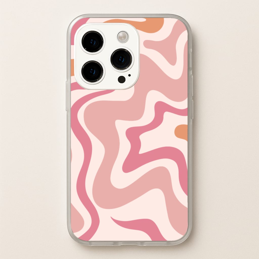 Pink Waves - Abstract Phone Case for iPhone 14 Pro