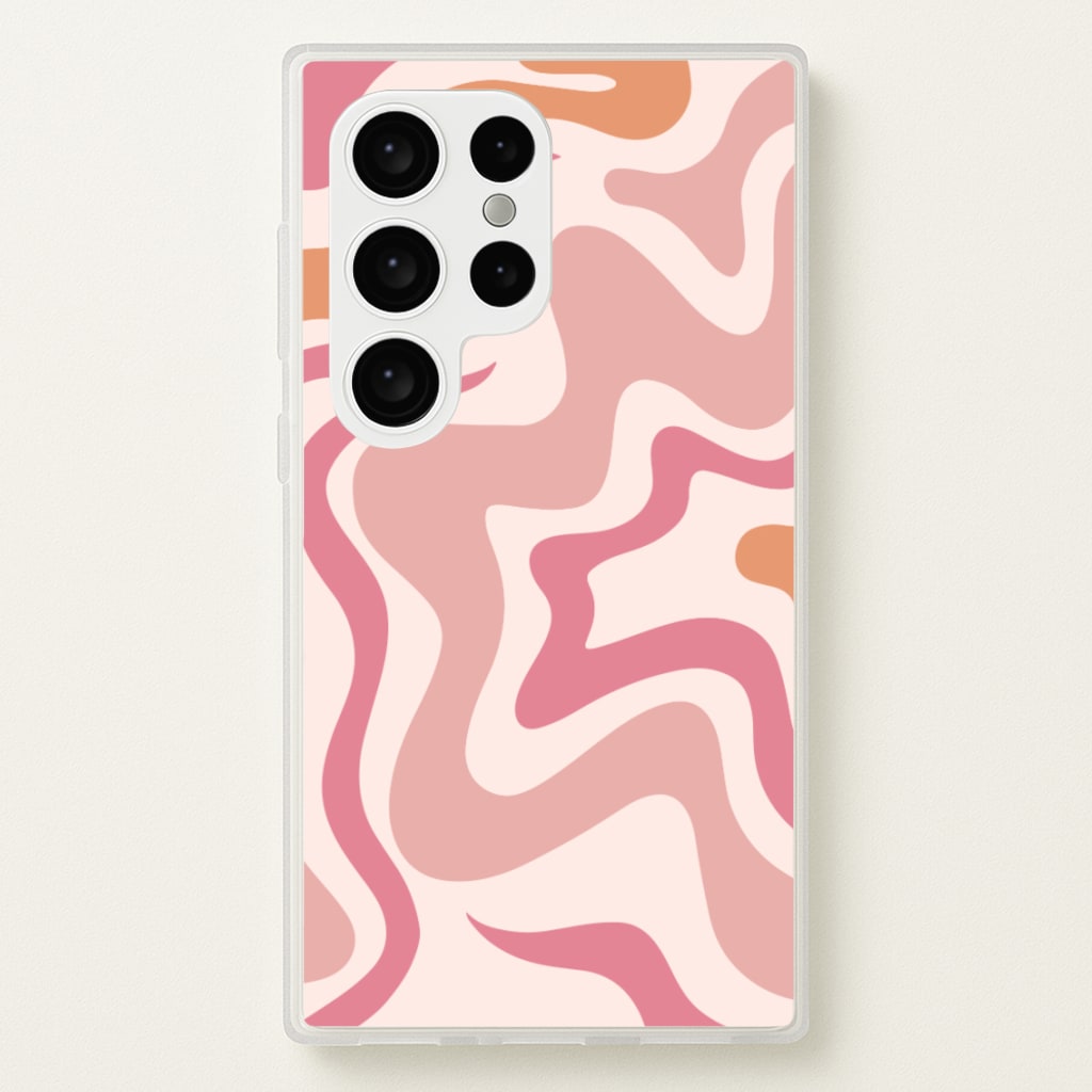 Pink Waves - Abstract Phone Case for Galaxy S24 Ultra