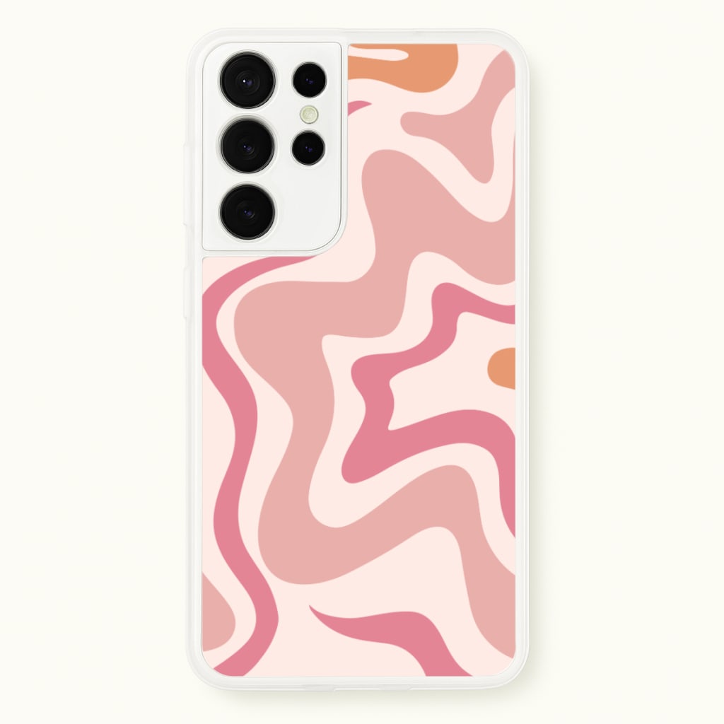 Pink Waves - Abstract Phone Case for Galaxy S21 Ultra