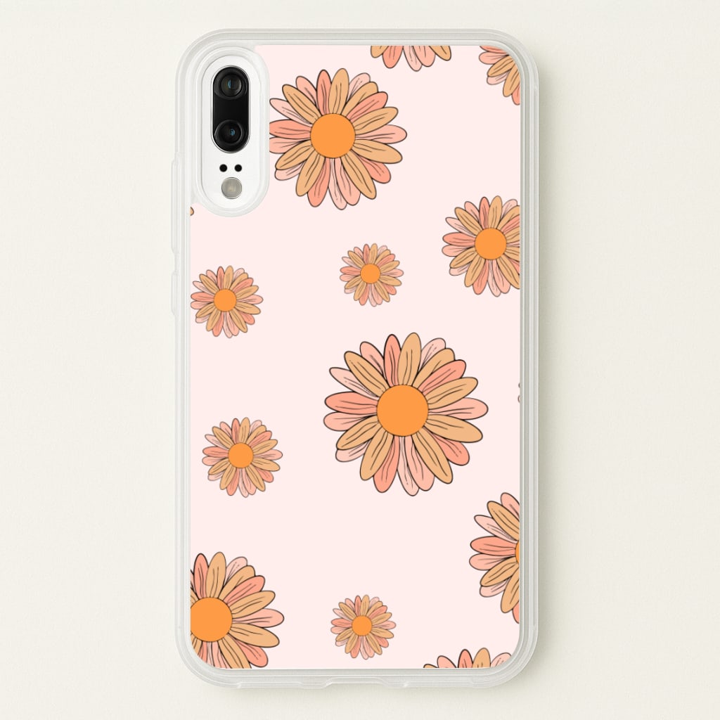 Peach Daisy - Floral Pattern Phone Case for Huawei P20