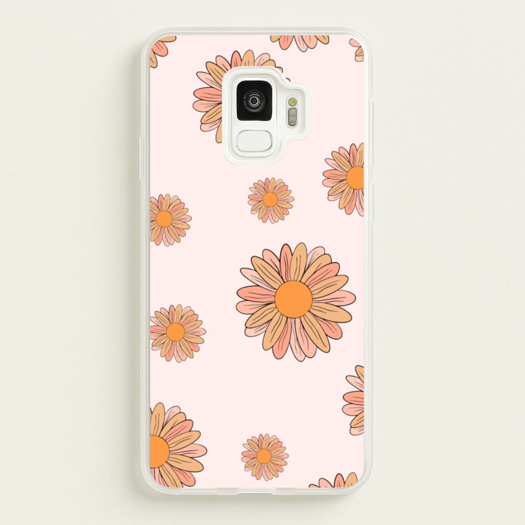 Peach Daisy - Floral Pattern Phone Case for Galaxy S9
