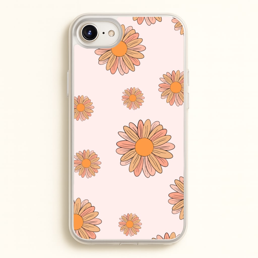 Peach Daisy - Floral Pattern Phone Case for iPhone 6 Plus / 7 Plus / 8 Plus