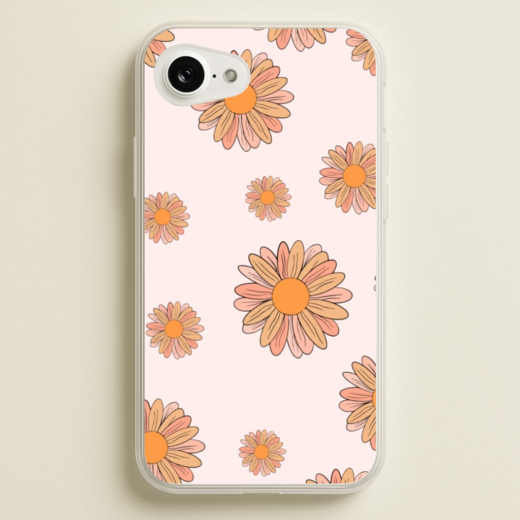 Peach Daisy - Floral Pattern Phone Case for iPhone 16e