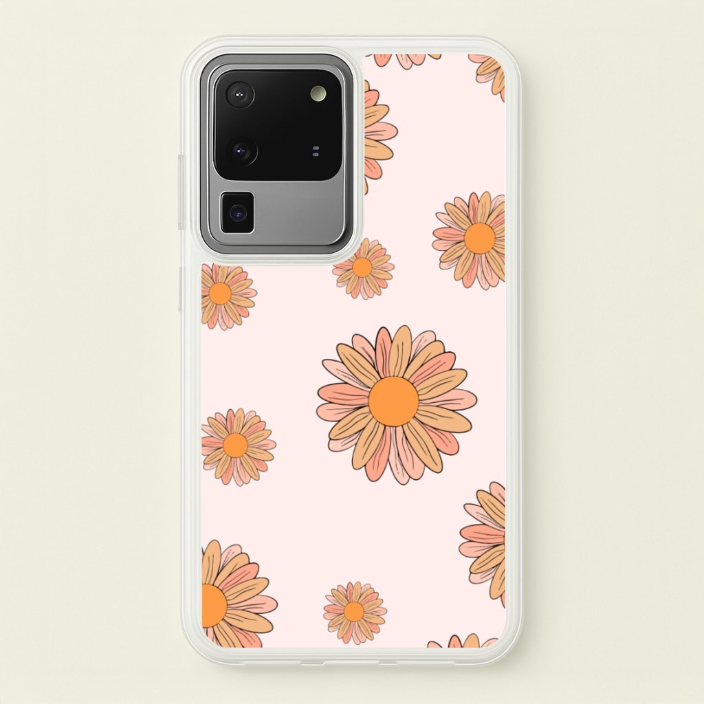 Peach Daisy - Floral Pattern Phone Case for Galaxy S20 Ultra