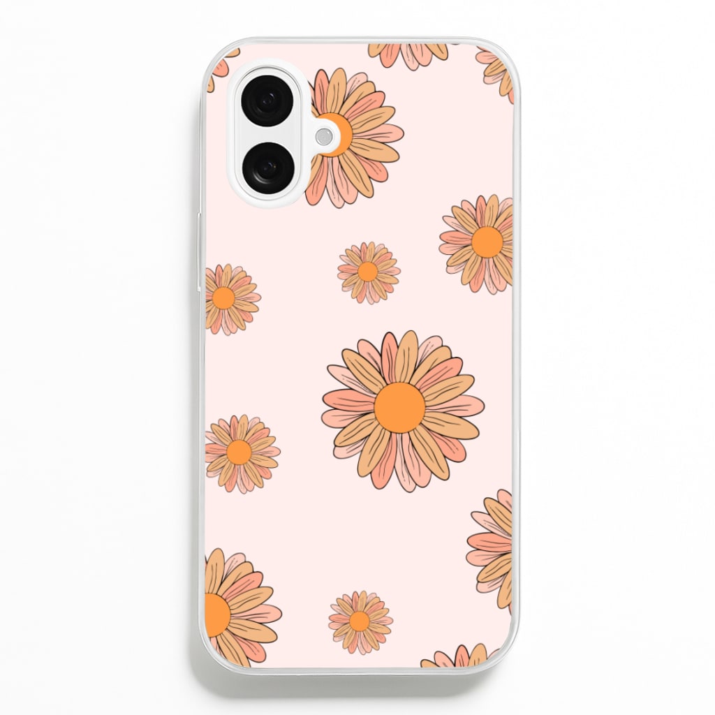Peach Daisy - Floral Pattern Phone Case for iPhone 16 Plus