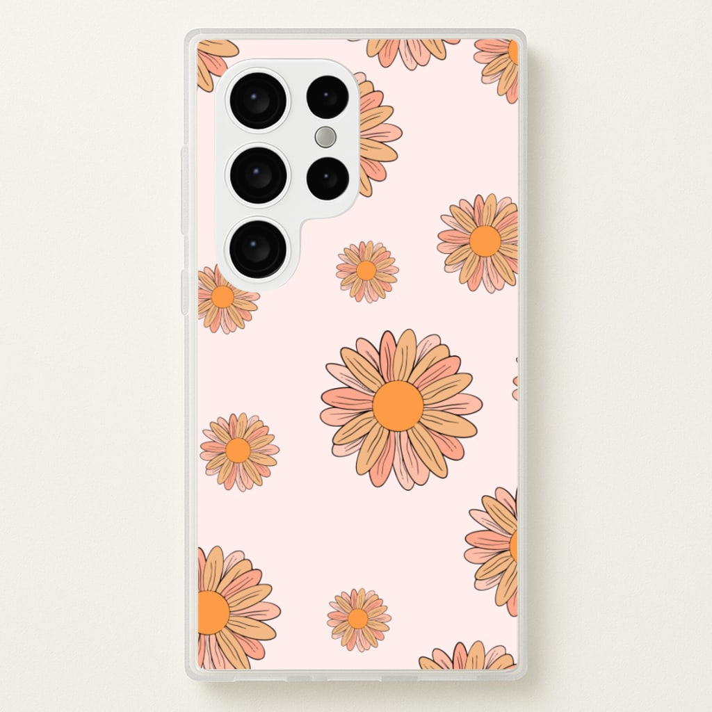 Peach Daisy - Floral Pattern Phone Case for Galaxy S24 Ultra