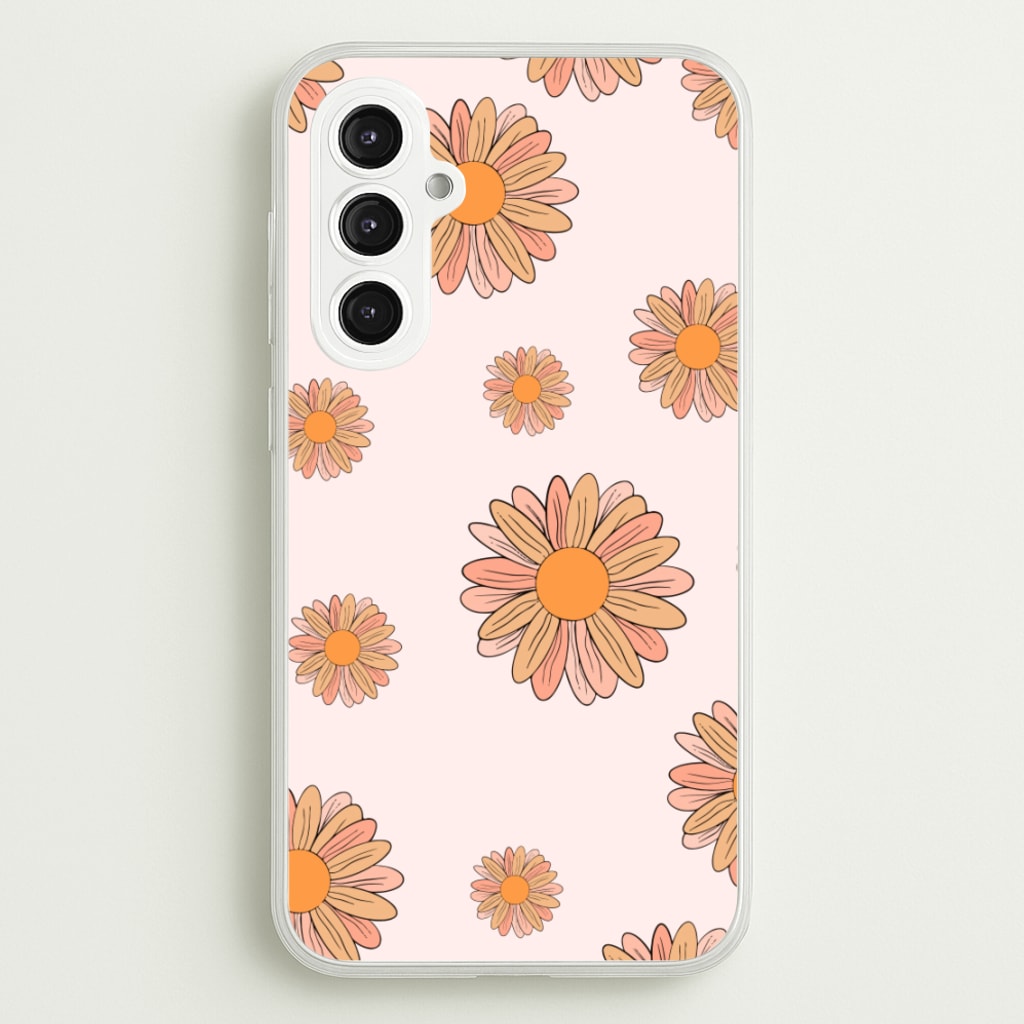 Peach Daisy - Floral Pattern Phone Case for Galaxy S23FE