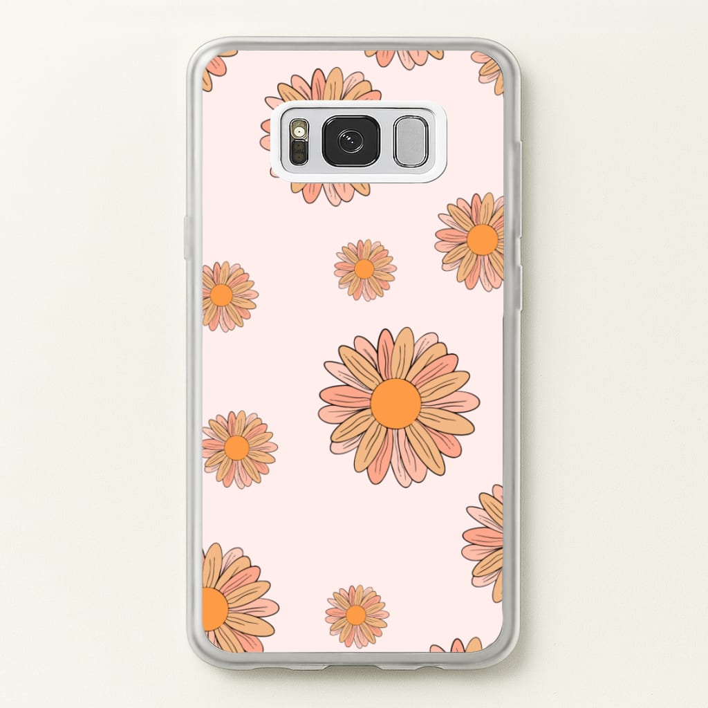 Peach Daisy - Floral Pattern Phone Case for Galaxy S8