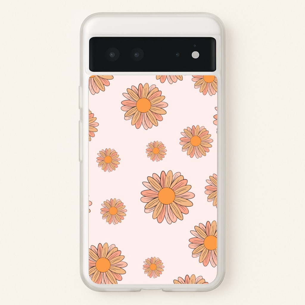 Peach Daisy - Floral Pattern Phone Case for Google Pixel 6