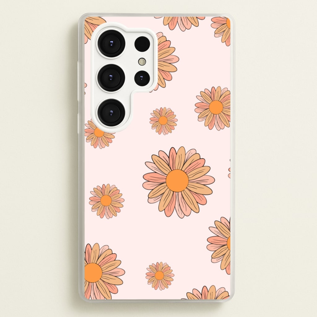 Peach Daisy - Floral Pattern Phone Case for Galaxy S25 Ultra