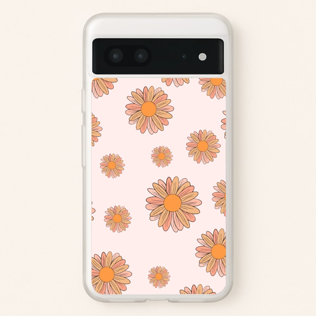 Peach Daisy - Floral Pattern Phone Case for Google Pixel 7