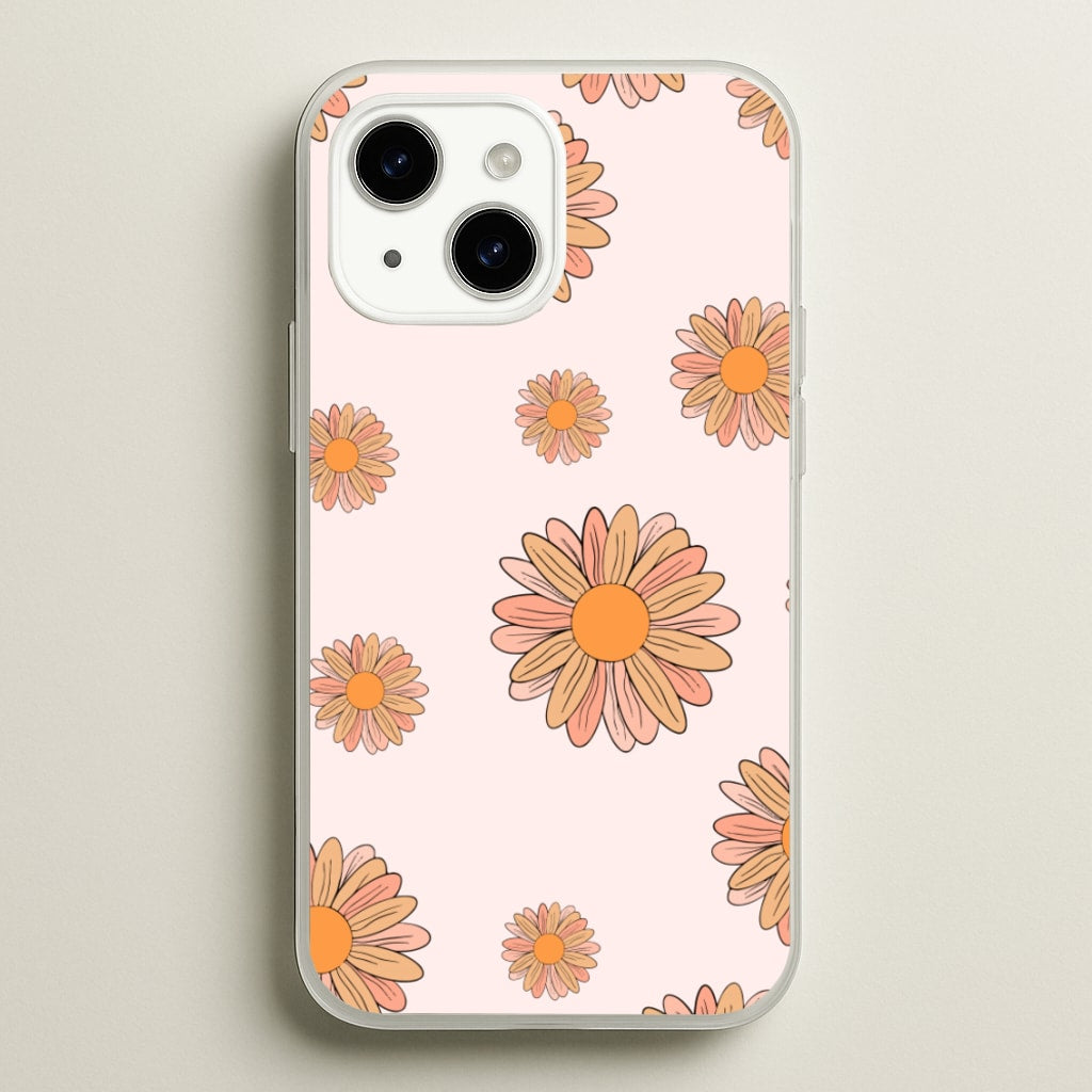 Peach Daisy - Floral Pattern Phone Case for iPhone 14