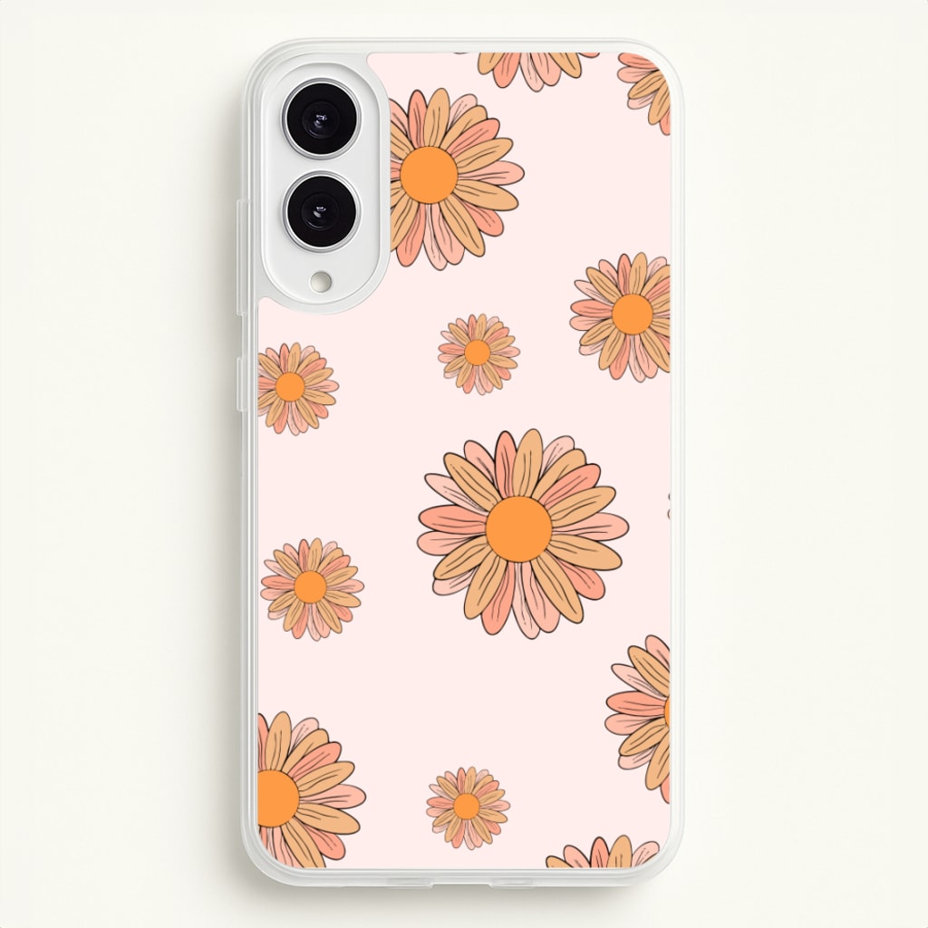 Peach Daisy - Floral Pattern Phone Case for Galaxy S25 Edge