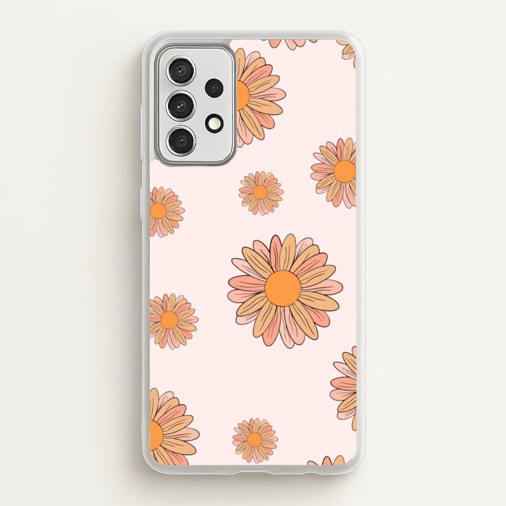 Peach Daisy - Floral Pattern Phone Case for Galaxy A52 / A52s