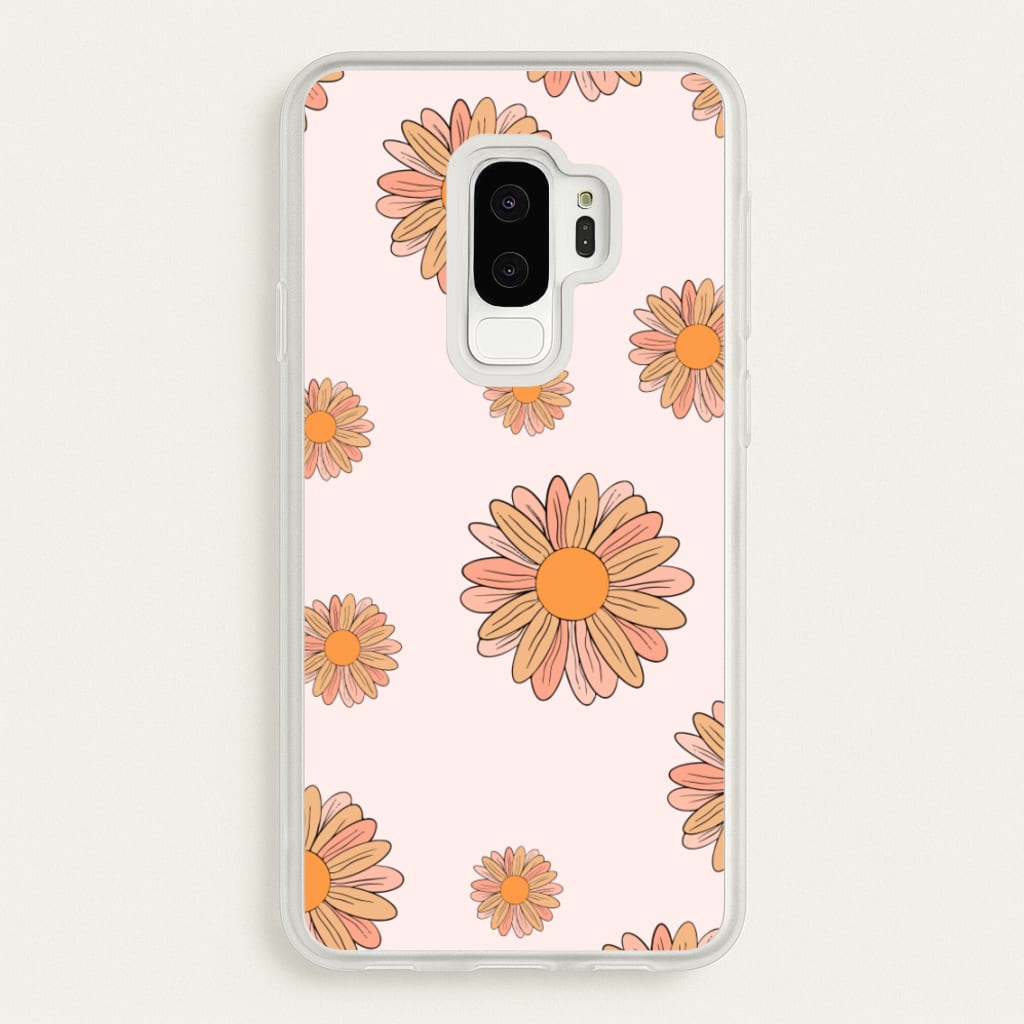 Peach Daisy - Floral Pattern Phone Case for Galaxy S9 Plus