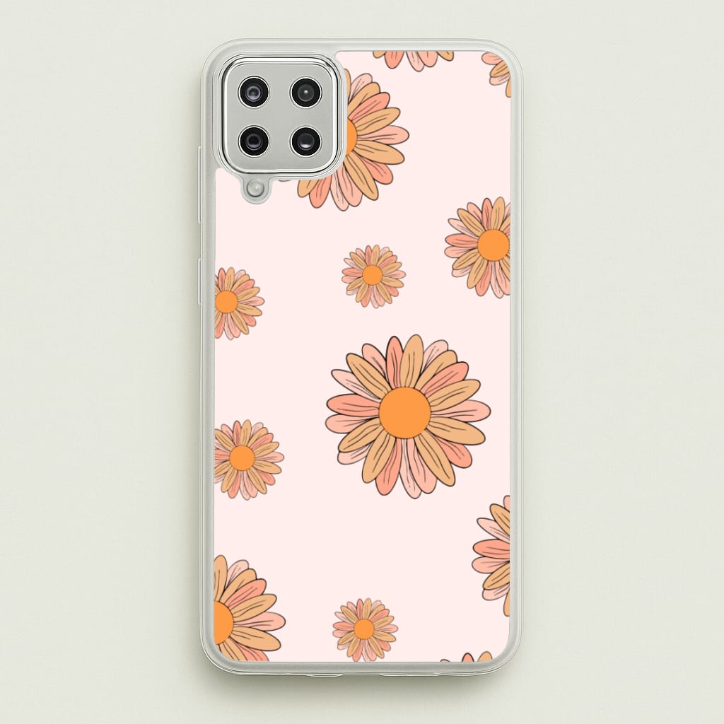 Peach Daisy - Floral Pattern Phone Case for Galaxy A12