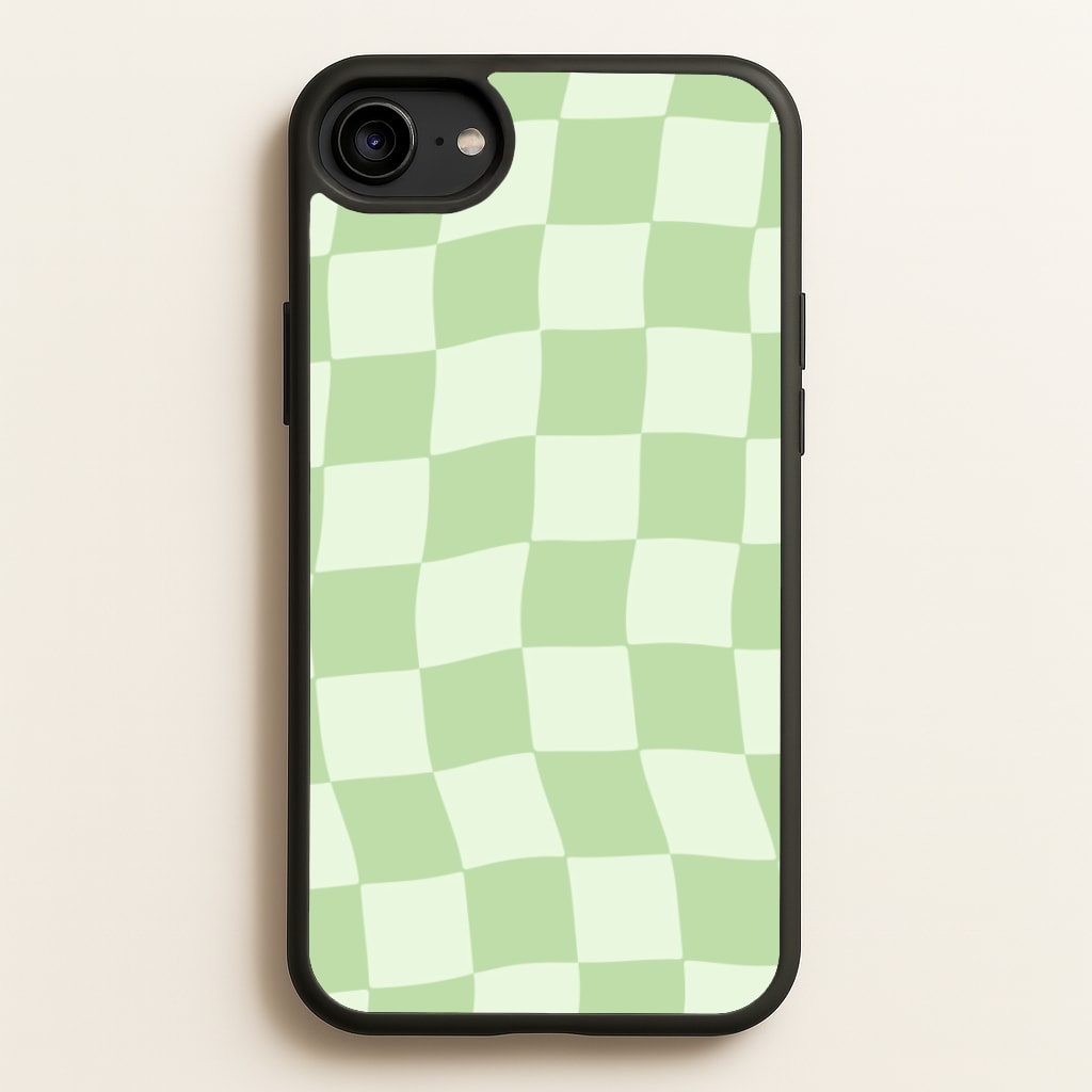 Green Checkers - Abstract Pattern Phone Case for iPhone 6 / 7 / 8 / SE