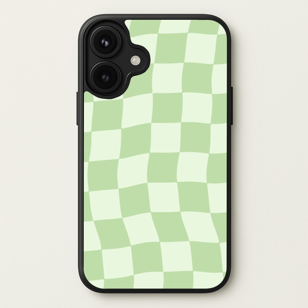 Green Checkers Phone Case for iPhone 17