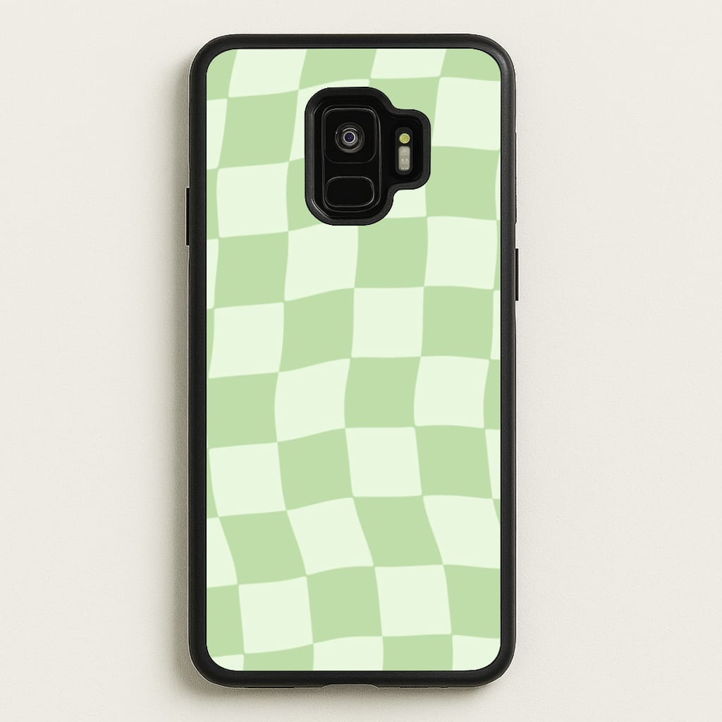 Green Checkers - Abstract Pattern Phone Case for Galaxy S9