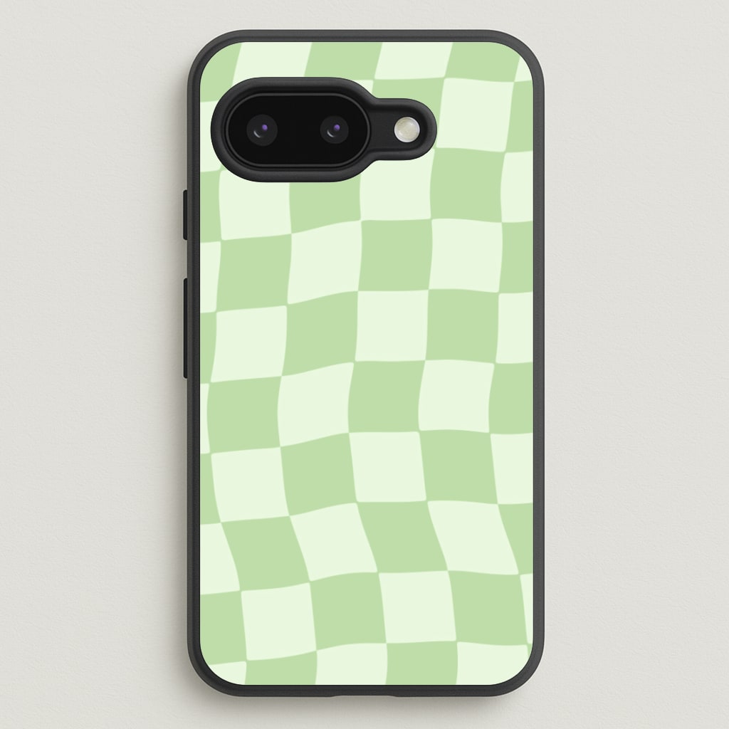 Green Checkers - Abstract Pattern Phone Case for Google Pixel 9a