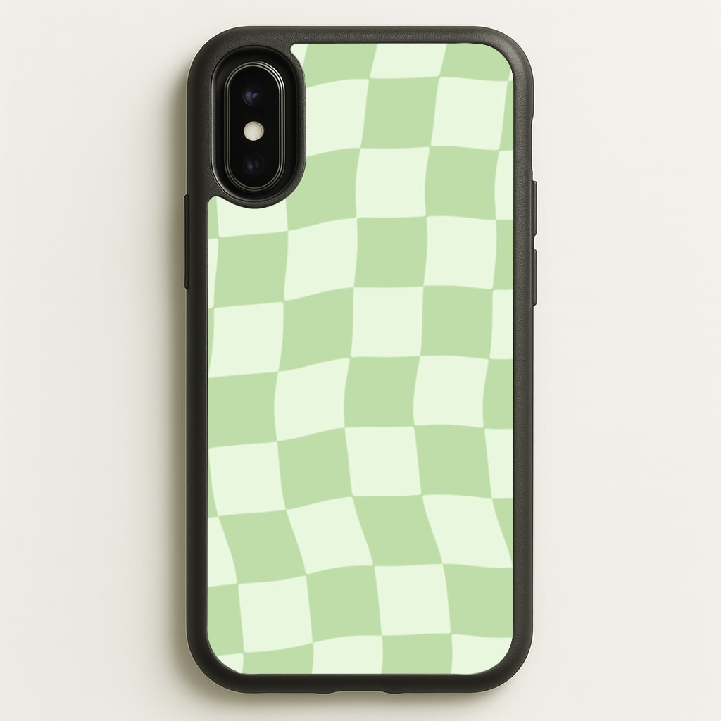 Green Checkers - Abstract Pattern Phone Case for iPhone X / XS