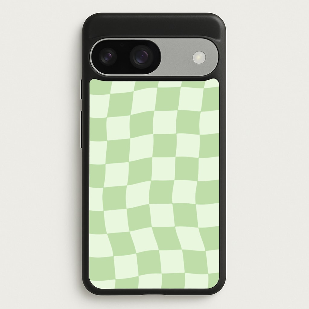 Green Checkers - Abstract Pattern Phone Case for Google Pixel 9 / 9 Pro