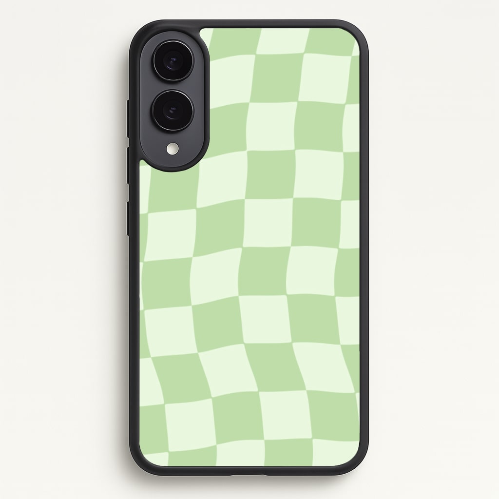 Green Checkers - Abstract Pattern Phone Case for Galaxy S25 Edge
