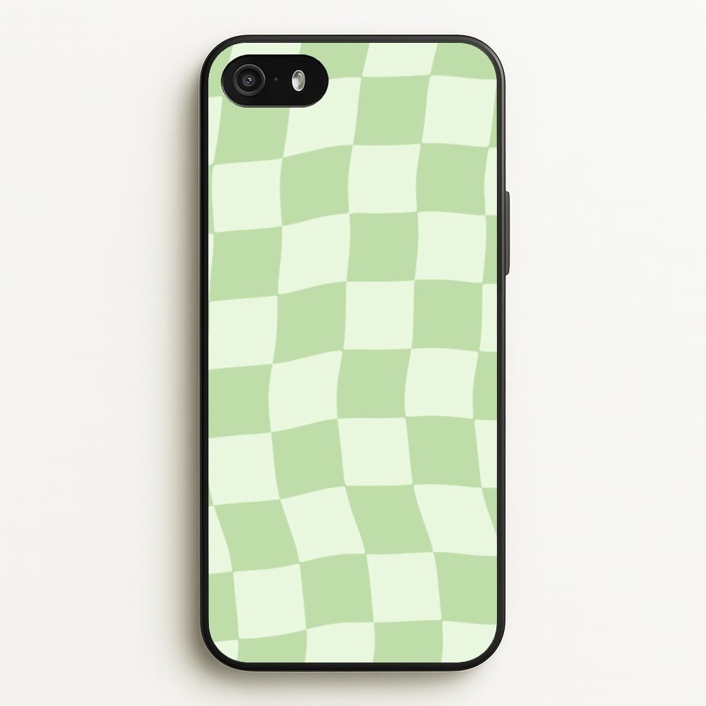 Green Checkers - Abstract Pattern Phone Case for iPhone 5 / 5s / SE 2016