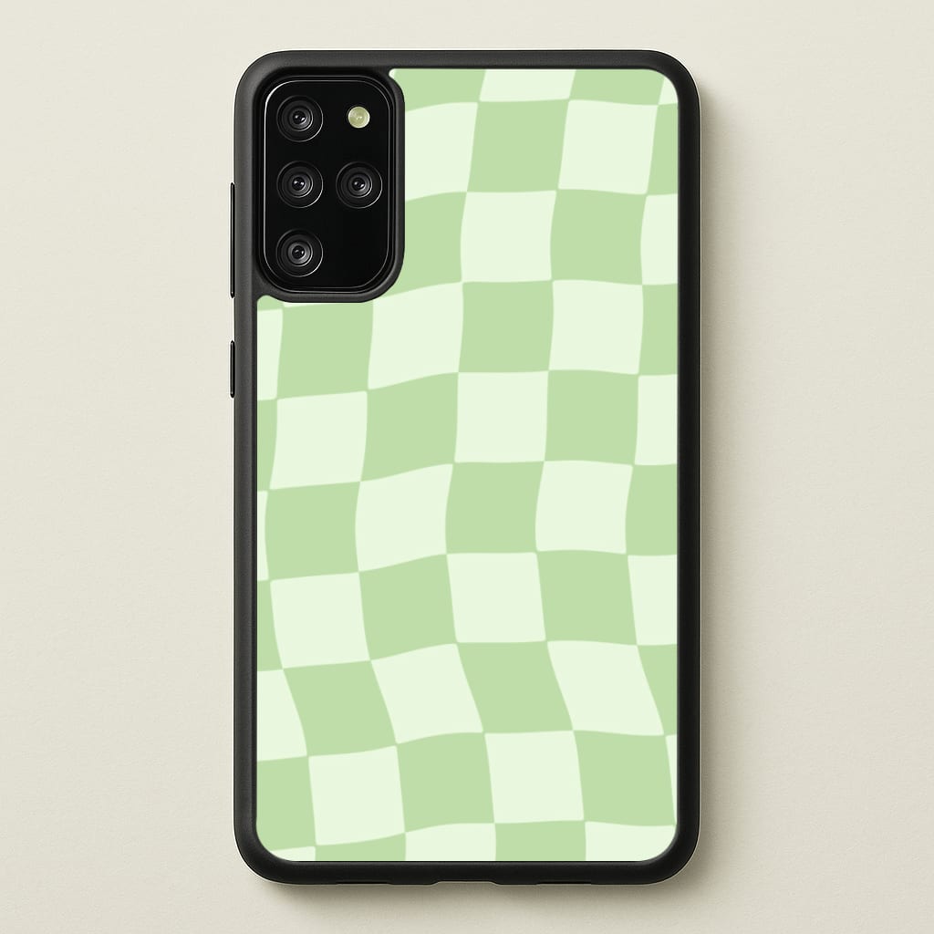 Green Checkers - Abstract Pattern Phone Case for Galaxy S20 Plus