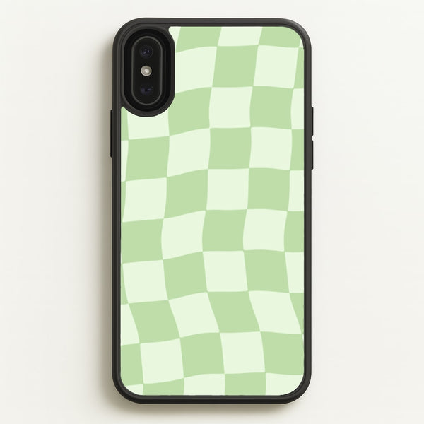 Green Checkers - Abstract Pattern Phone Case for iPhone XS Max