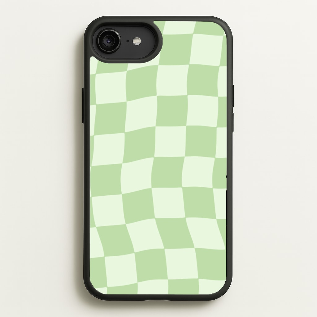 Green Checkers - Abstract Pattern Phone Case for iPhone 6 Plus / 7 Plus / 8 Plus