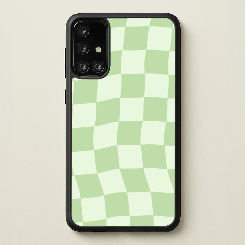 Green Checkers - Abstract Pattern Phone Case for Galaxy A71