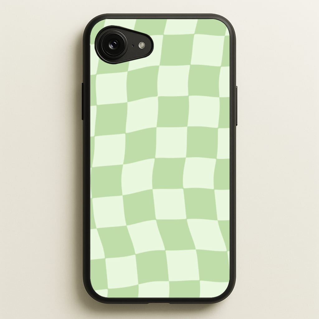 Green Checkers - Abstract Pattern Phone Case for iPhone 16e