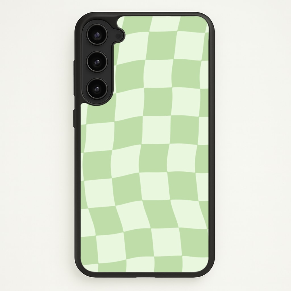 Green Checkers - Abstract Pattern Phone Case for Galaxy S23