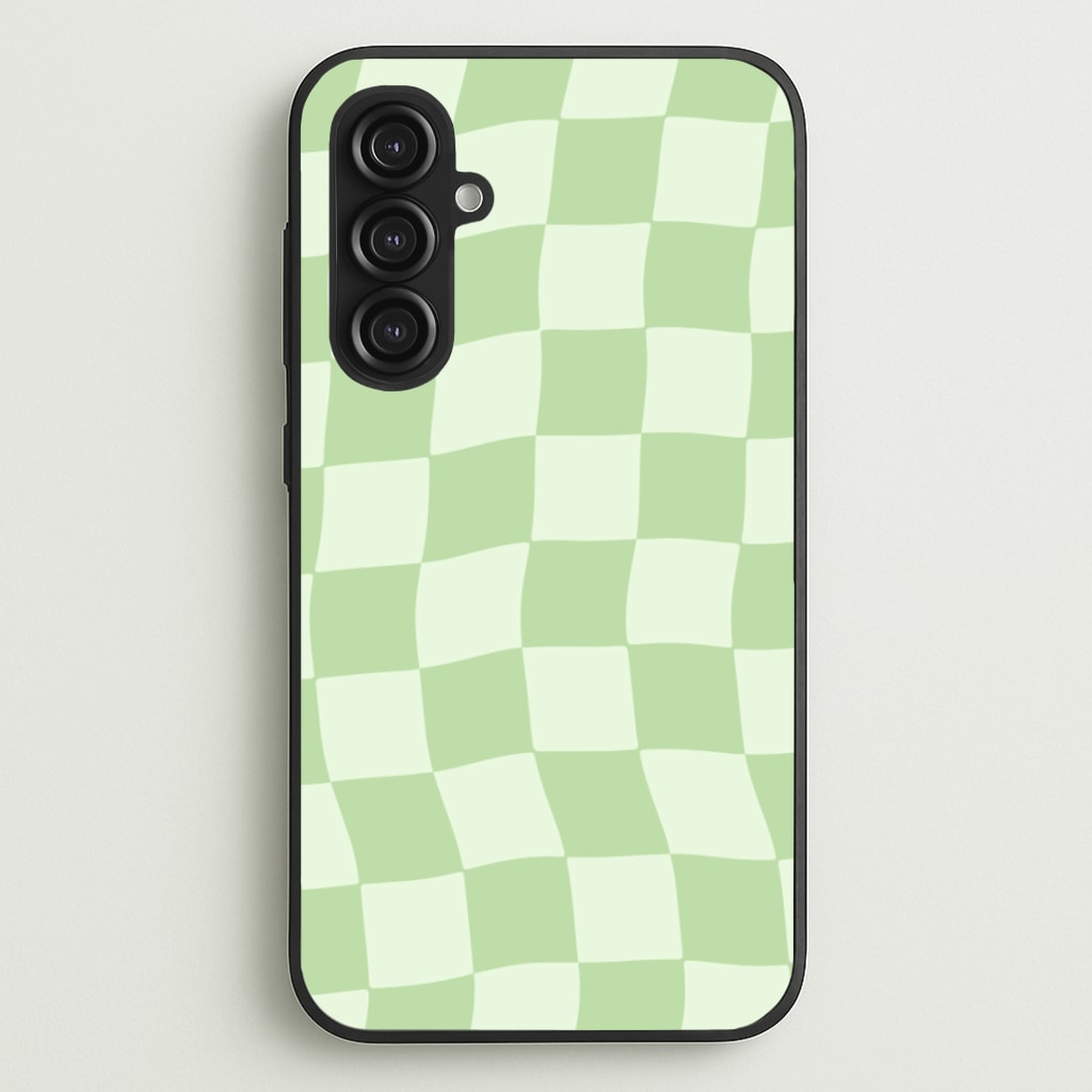 Green Checkers - Abstract Pattern Phone Case for Galaxy S23FE