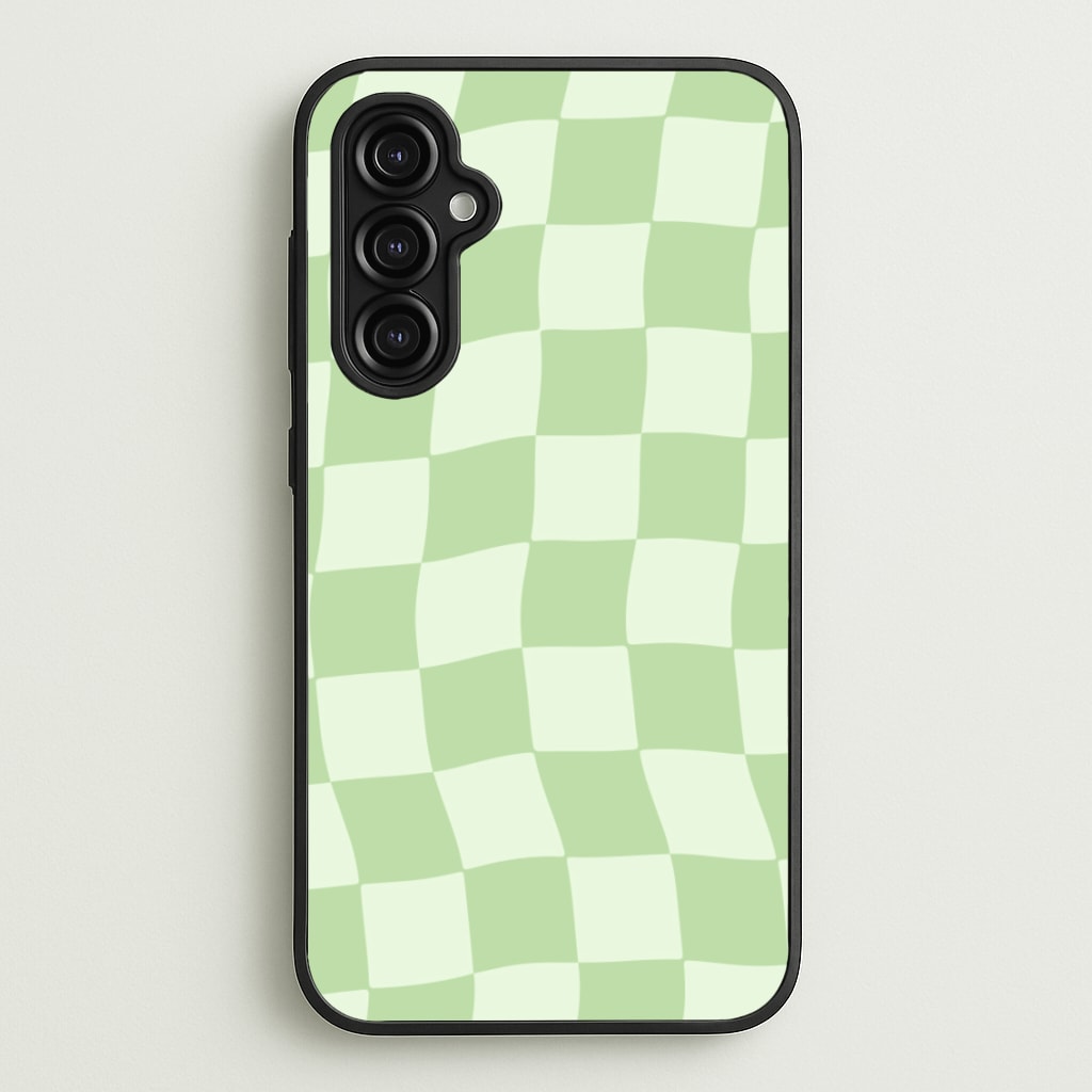 Green Checkers - Abstract Pattern Phone Case for Galaxy A14