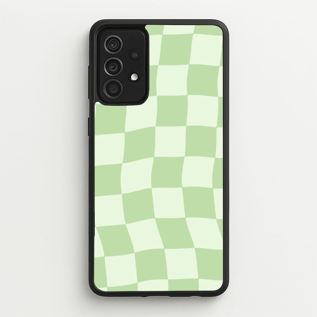 Green Checkers - Abstract Pattern Phone Case for Galaxy A52 / A52s