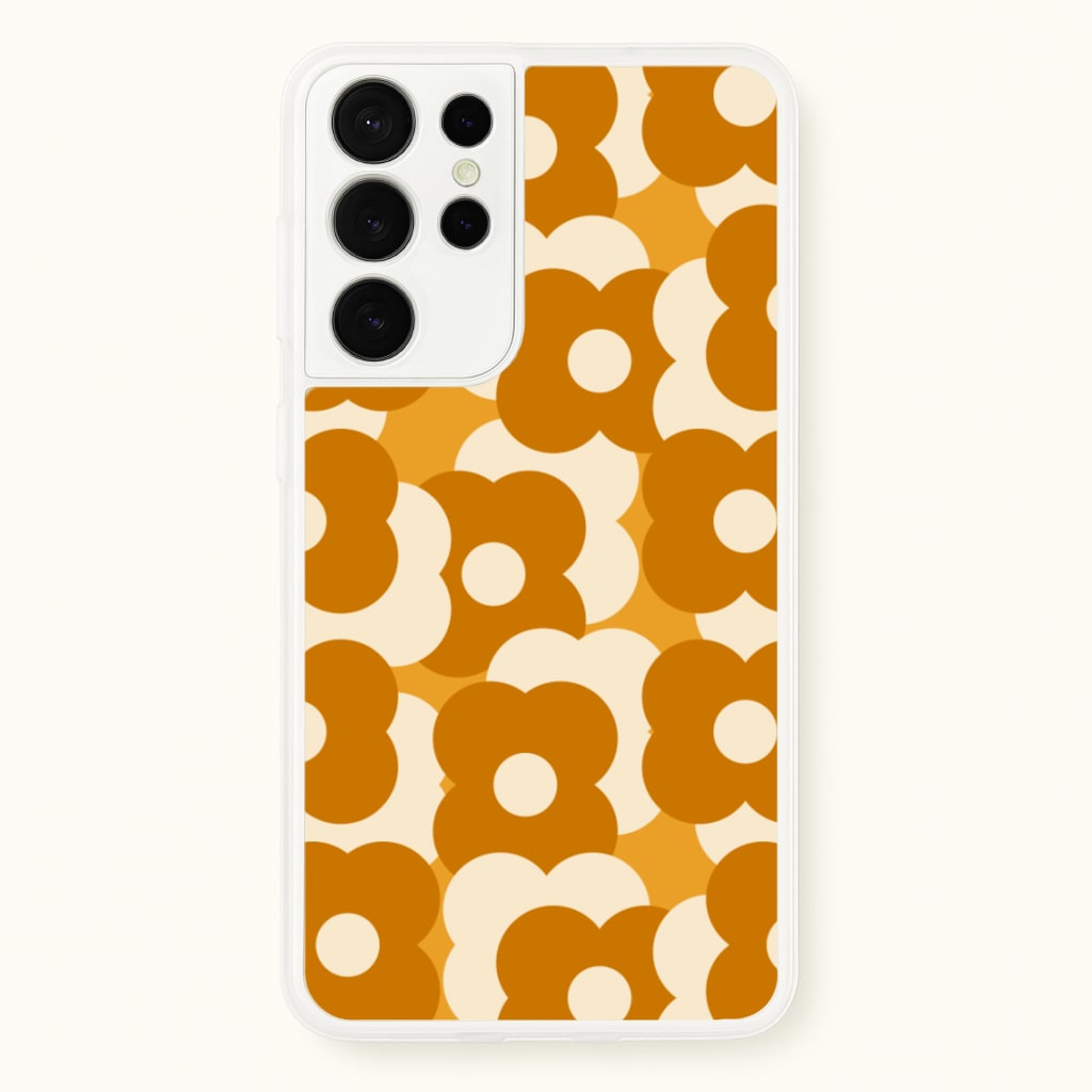 Retro Flower Pattern - Floral Phone Case for Galaxy S21 Ultra