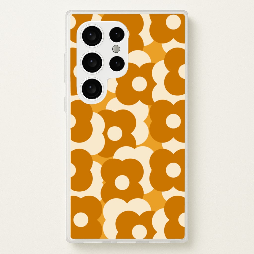 Retro Flower Pattern - Floral Phone Case for Galaxy S24 Ultra