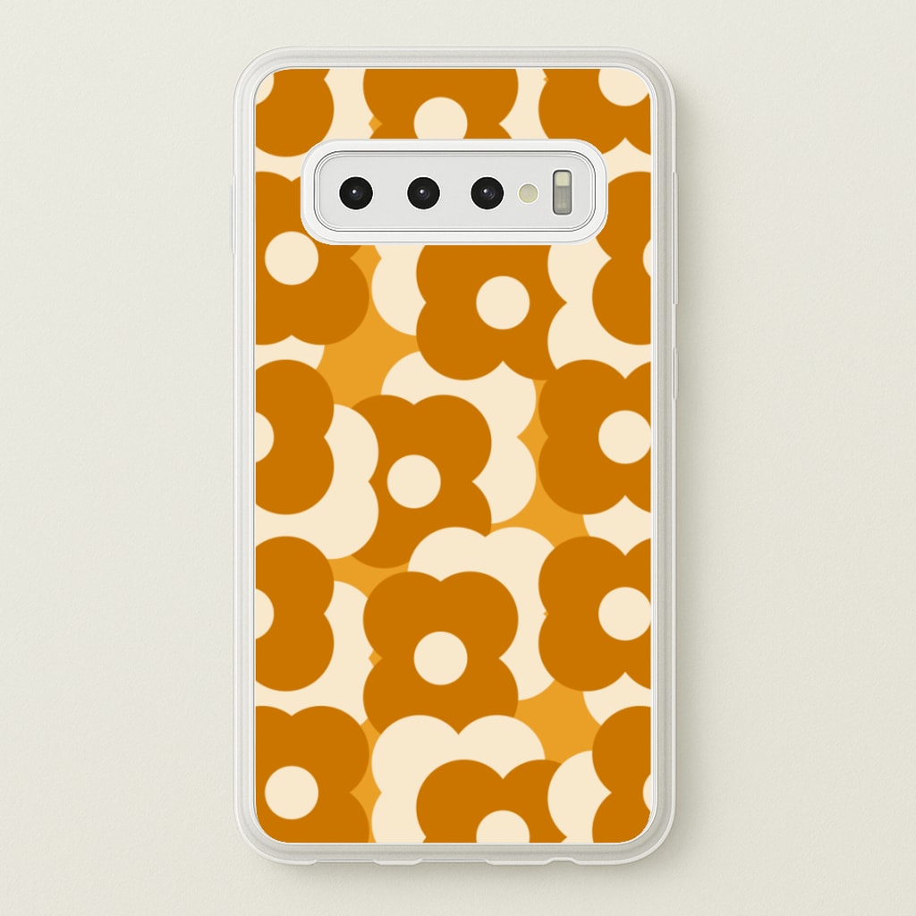 Retro Flower Pattern - Floral Phone Case for Galaxy S10 Plus