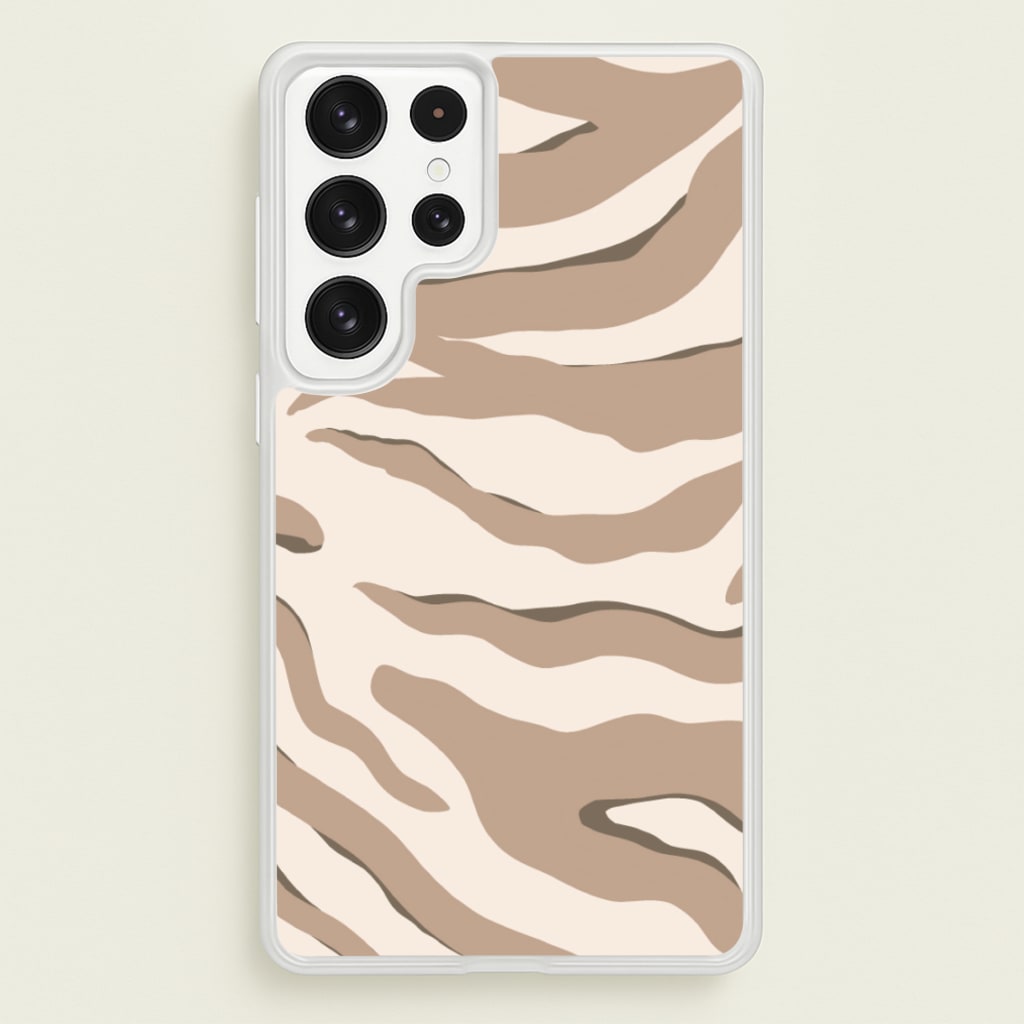 Neutral Tiger Print - Animals Phone Case for Galaxy S23 Ultra