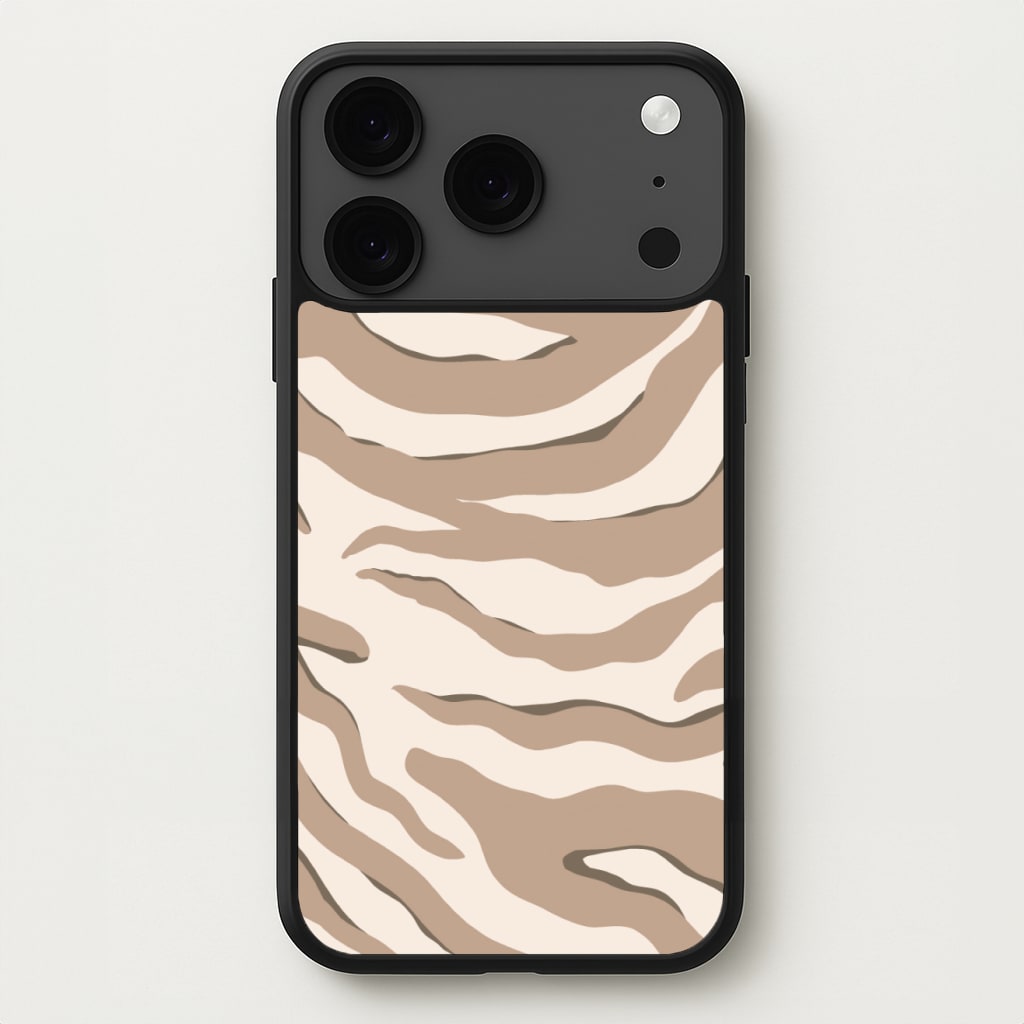 Neutral Tiger Print Phone Case for iPhone 17 Pro Max