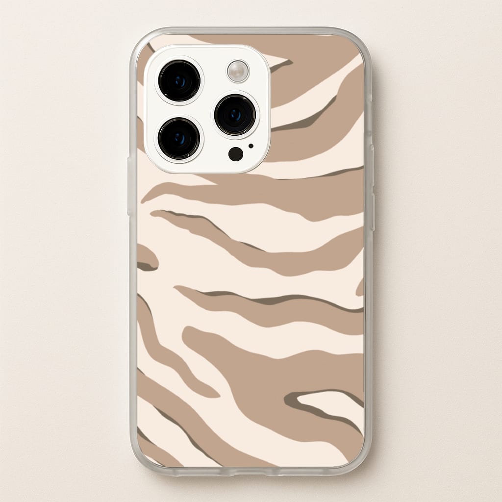 Neutral Tiger Print - Animals Phone Case for iPhone 15 Pro
