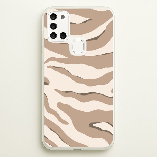Neutral Tiger Print - Animals Phone Case for Galaxy A21s